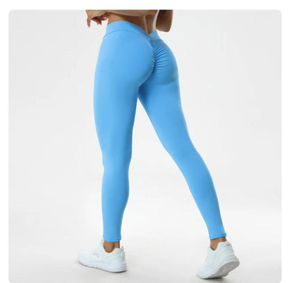 High-Waisted Fitness Pants with V-Butt Push-Up Design