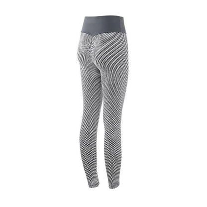 Seamless High-Waist Plaid Leggings for Women - Breathable Fitness Yoga Pants