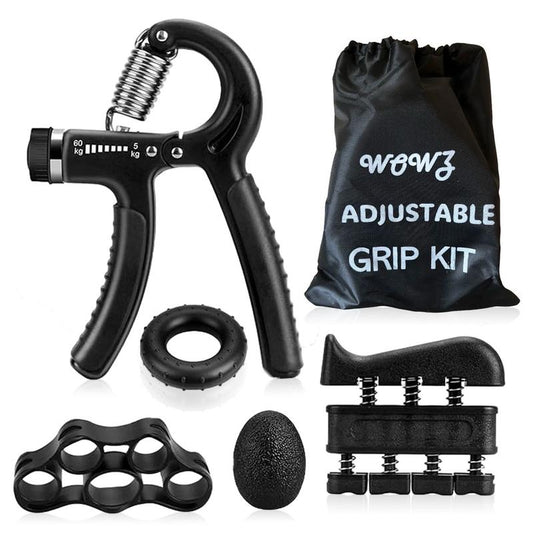 5-Piece Ergonomic Hand Grip Kit for Forearm Strengthening, Durable Design by Fitness Solutions USA