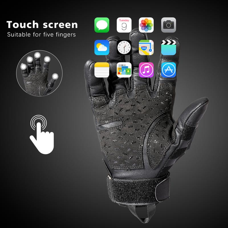 Tactical Gloves Full Finger Touch Screen Hrad Shell PU Leather Gloves Outdoor Gear for Hiking Hunting Camping Shooting Cycling Sports Gloves Men Touch Screen