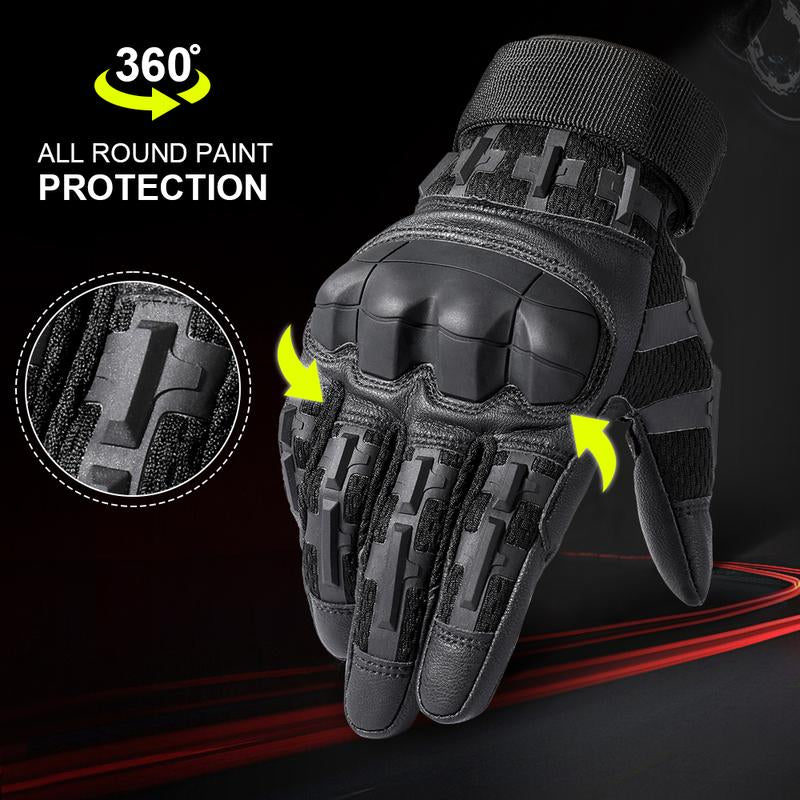 Tactical Gloves Full Finger Touch Screen Hrad Shell PU Leather Gloves Outdoor Gear for Hiking Hunting Camping Shooting Cycling Sports Gloves Men Touch Screen