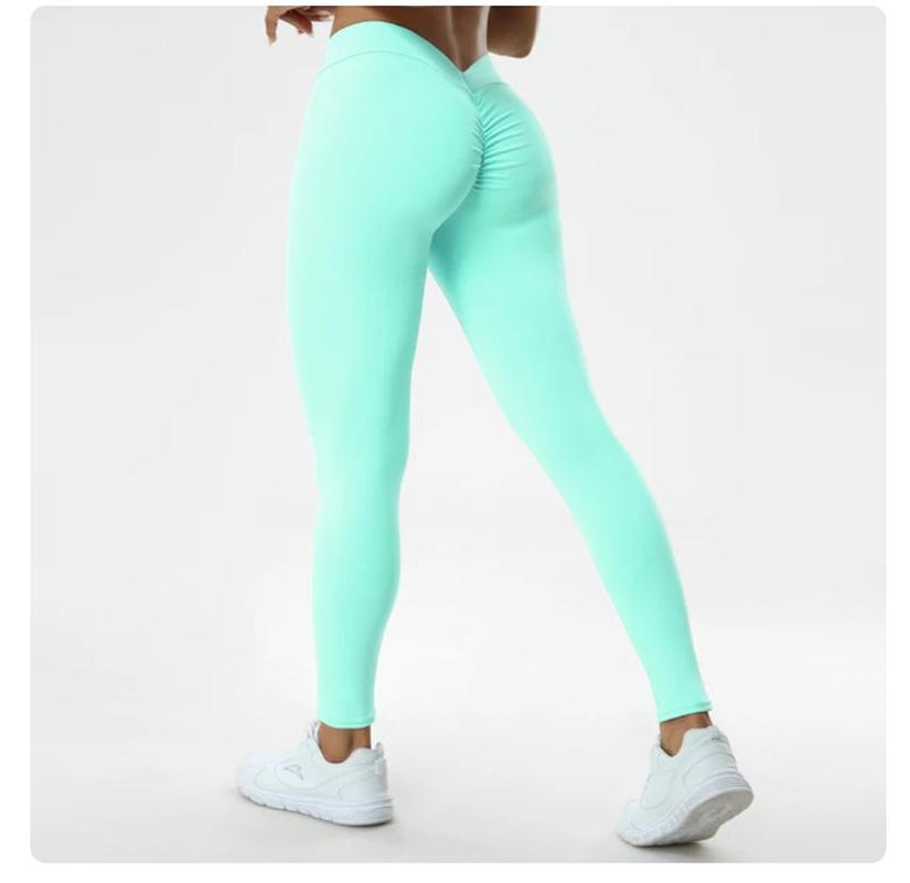 High-Waisted Fitness Pants with V-Butt Push-Up Design