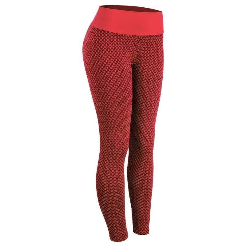 Seamless High-Waist Plaid Leggings for Women - Breathable Fitness Yoga Pants