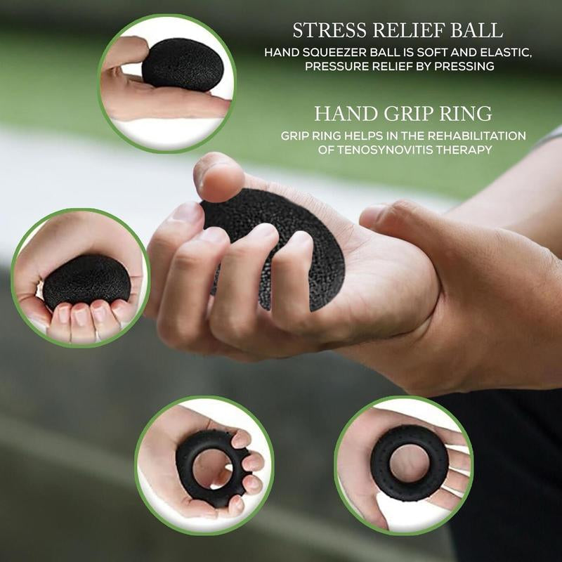 5-Piece Ergonomic Hand Grip Kit for Forearm Strengthening, Durable Design by Fitness Solutions USA