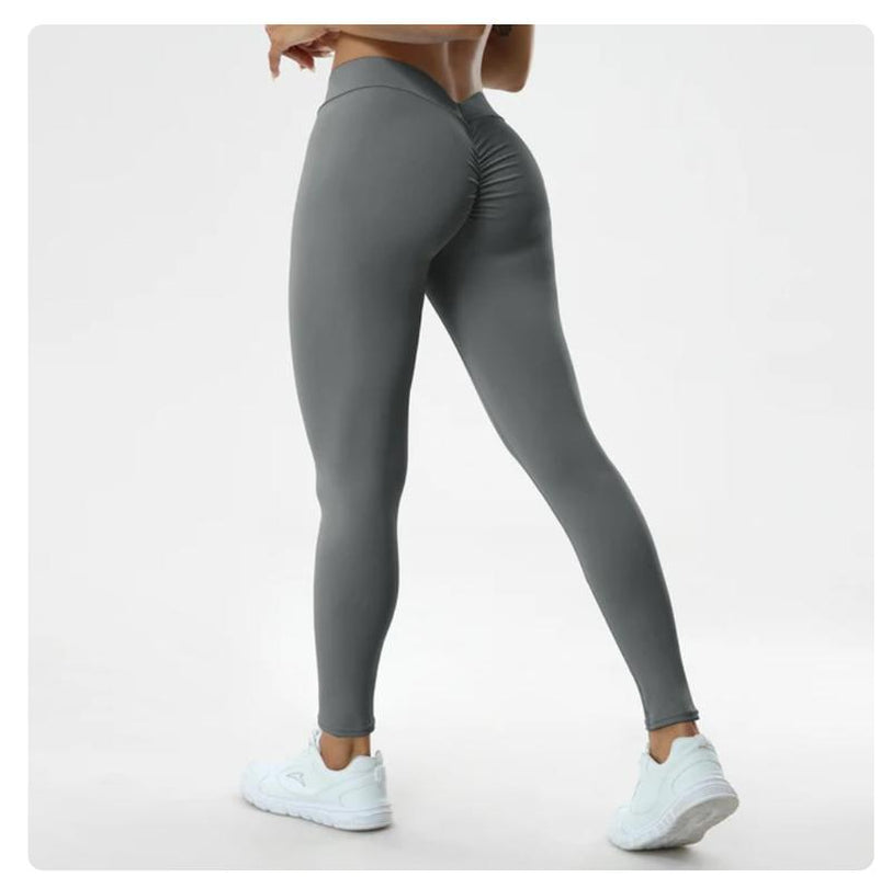 High-Waisted Fitness Pants with V-Butt Push-Up Design