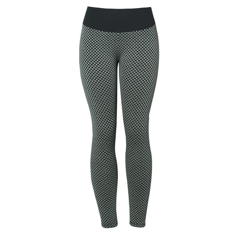 Seamless High-Waist Plaid Leggings for Women - Breathable Fitness Yoga Pants