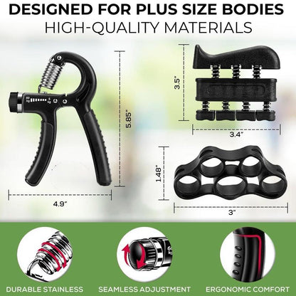 5-Piece Ergonomic Hand Grip Kit for Forearm Strengthening, Durable Design by Fitness Solutions USA