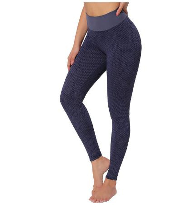 Seamless High-Waist Plaid Leggings for Women - Breathable Fitness Yoga Pants