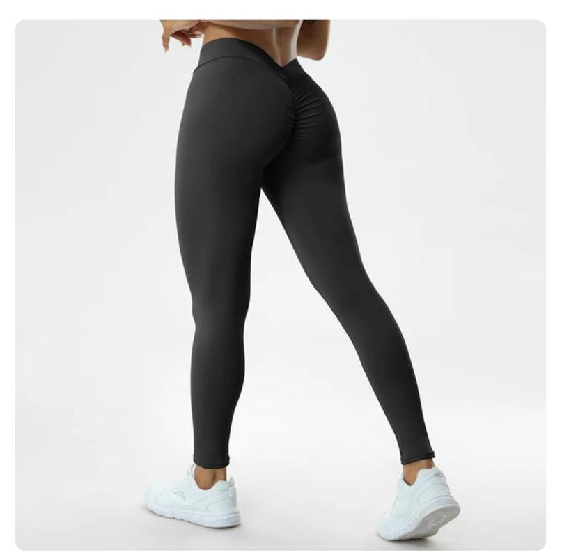 High-Waisted Fitness Pants with V-Butt Push-Up Design